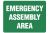 Sign Emergency Assembly Area 600x450mm Metal