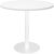 Round Flat Disc Base Table in White Powder Coat Finish - Natural White