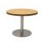 Round Coffee Table with Flat Disc Base - Stainless Steel Finish - Beech