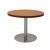 Round Coffee Table with Flat Disc Base - Stainless Steel Finish - Cherry