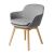 Aspen Tub Chair With Timber Base Light Grey - 620mm W x 600mm D x 720mm H