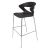 Indoor Hospitality Stool With Footrest Bar - Black Plastic